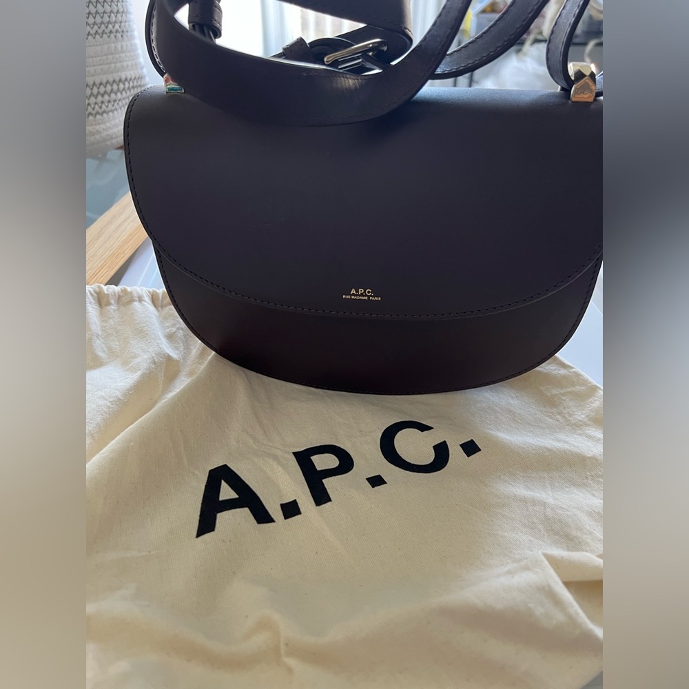 A.P.C. Dark Brown Leather Shoulder Bag